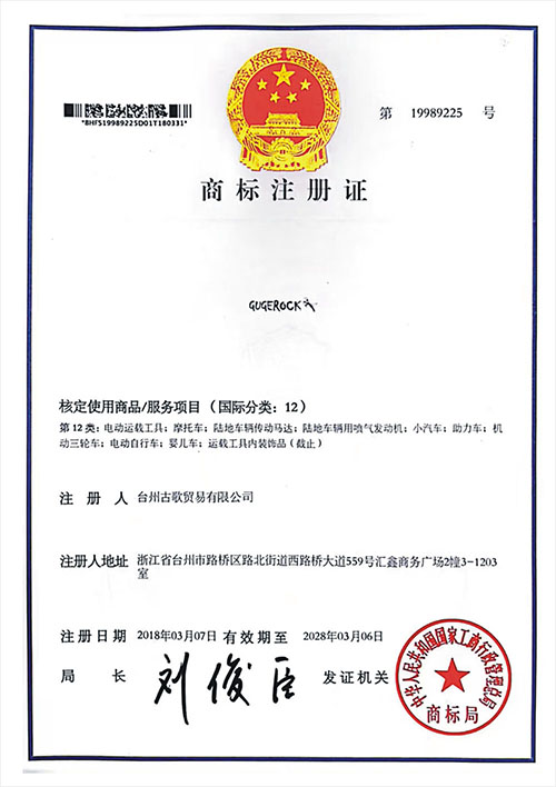 Trademark Registration Certificate